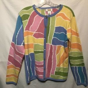 Talbots Womens Cardigan Sweater Size Small Pastel